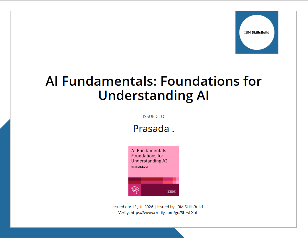 IBM AI Fundamentals Certificate